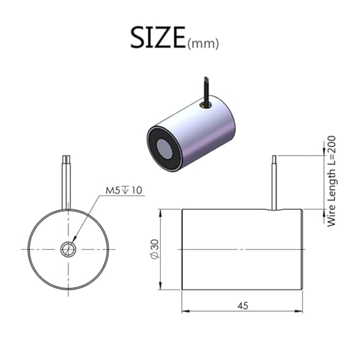 Solénoïde de maintien circulaire compact Landa H3045 haute performance 15Kg - 7
