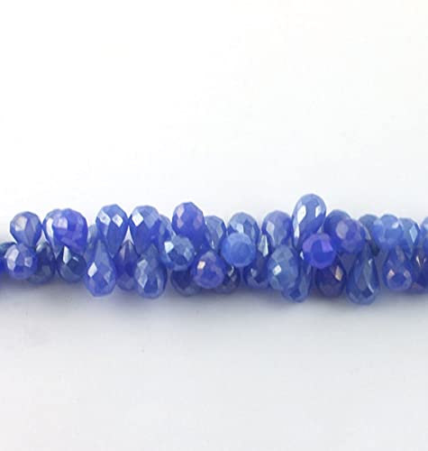 Chalcédoine bleu marine en briolettes facettées pour créer vos bijoux d'été