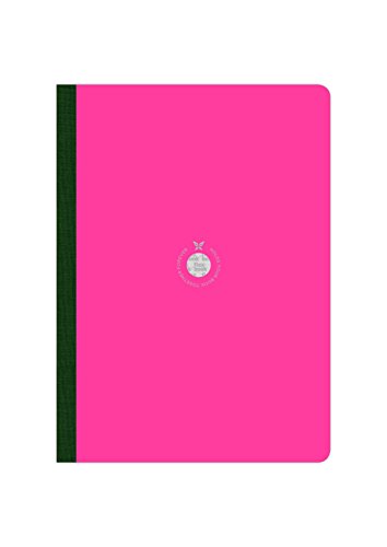 Image of flexbook Smartbook Notebook Ruled Pink | A4 | 21x29cm | 160 pages | 70gsm Fabriano Ivory Paper | Colorful Eco Paper Cover | with Green linen spine