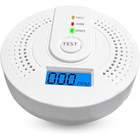 USBNOVEL Carbon Monoxide Alarm with LED Display Cover