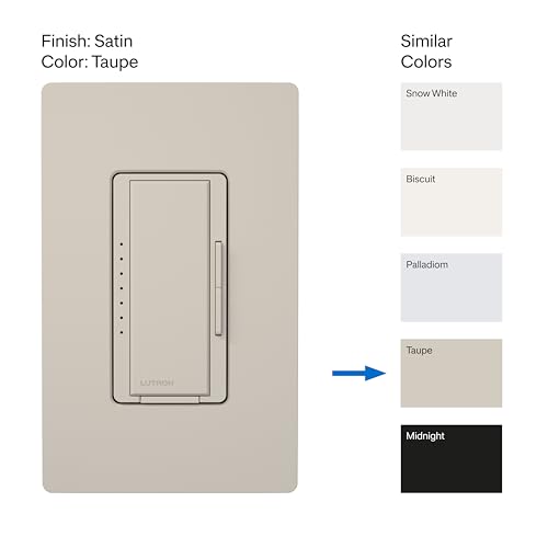 Image of Lutron Maestro LED+ Dimmer Switch for Dimmable LED, Halogen and Incandescent Bulbs, 150W /Single-Pole or Multi-Location, MACL-153M-TP, Taupe