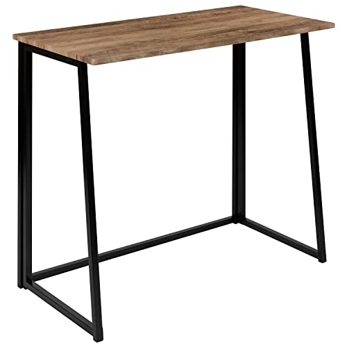 Flash Furniture Walker Small Rustic Natural Home Office Folding Computer Desk - 36