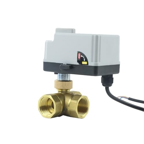 Válvula de bola motorizada de latón con actuador eléctrico de 3 vías y 3 cables 2