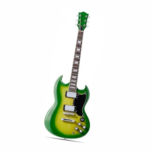 Guitare électrique avec manche en érable et corps vert brillant