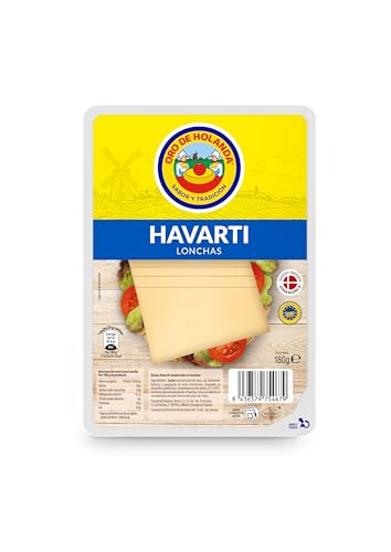 ORO DE HOLANDA - Queso Havarti en Lonchas 100% Natural Leche de Vaca 180 gr