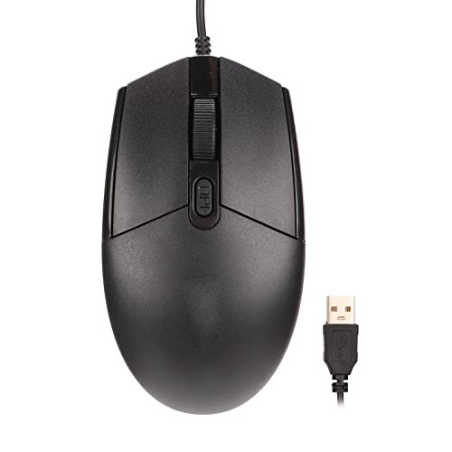 Wired Gaming Mouse, RGB Backlight and 1600 Adjustable DPI, Ergonomic and Lightweight USB Computer Mouse, with High Sensor, for Office Household (Black)