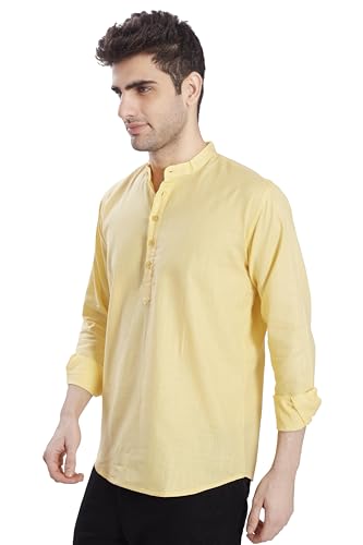 Image of DIVISIVE Men's Slim Fit Full Sleeves Cotton Short Kurta