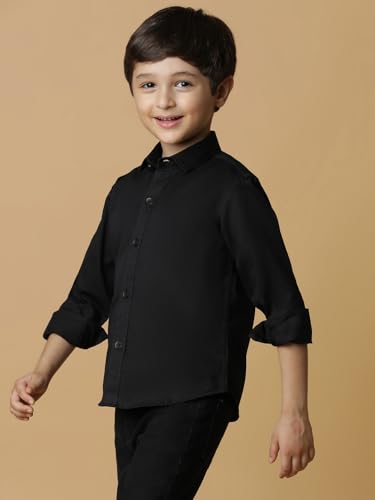 Image of Tales & Stories Boy's Solid Cotton Regular Fit Shirt-C100802