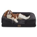 Bedfolks Orthopedic Dog Bed, Waterproof Dog Sofa Bed for Medium Dogs, Egg Foam Pet Couch Bed with Removable Washable Cover and Nonslip Bottom, Black
