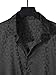 Verdusa Men's Satin Button Down Lapel Collar Leopard Print Short Sleeve Shirt Black L