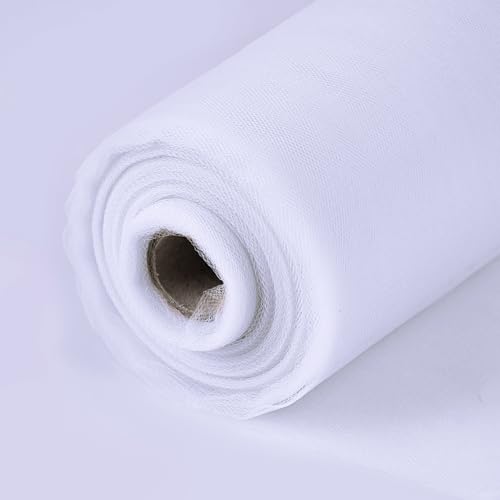 SAYUAN 54 by 20 Yards (60 ft) Tulle Fabric Rolls for Wedding Party Baby Shower Decoration Tutu Tulle Bolt DIY Wraping Crafts - White