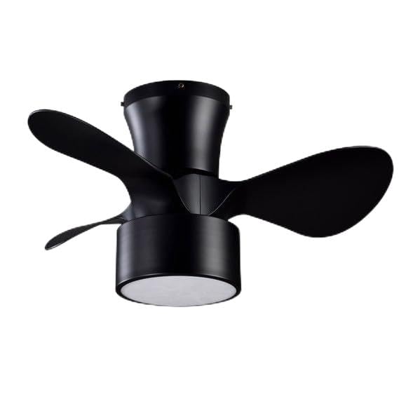 Brightium Ventilador 24W DC Kos Negro: diseño elegante con 3 aspas de 60 cm. Ofrece 6 velocidades, 2390 lm y temperaturas de 3000-4500-6000 K. Incluye mando remoto, memoria y temporizador.