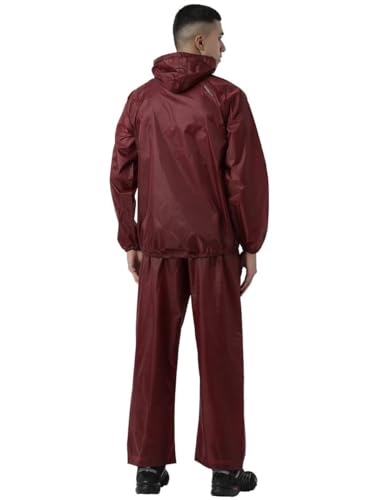 Image of Wildcraft Men Rain Jacket | Hooded Waterproof Design With Adjustable Drawstring & Elasticated Cuffs | 100% Polyester Breathable Fabric For Monsoon Travel & Daily Wear