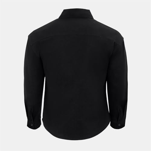 Firetrap Mens Heavy Shirt Long Sleeve Cotton Overshirt Black XL