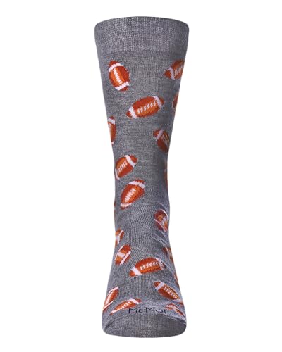 Memoi Men'S Football Fan Rayon Blend Novelty Crew Sock Medium Gray Heather 10-13 thumb #3