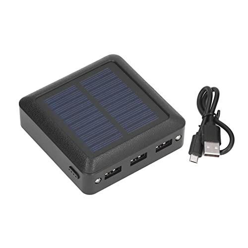 Power Bank Solare 10000mAh, Mini Caricatore Solare con 3 Uscite USB, Luce LED Integrata, Portatile e Compatto - Ricarica Doppia e Multipla, Ideale per Campeggio e Pesca
