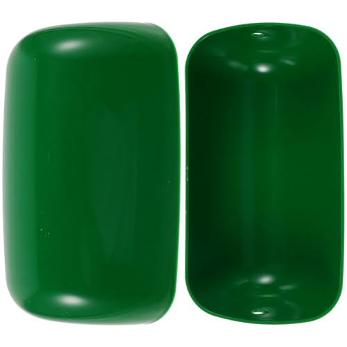 Lurrose 2pcs Vintage Bankers Lampshade Replacement High Temperature Resistant Green PP Plastic Classic Retro Home Lamp Shade for Table Lamps and Ceiling Lights