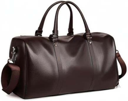 Leather Travel Duffle Bag for Men, Woven Carry On Weekender Overnight Bags for Business Sports Gym - Image 8