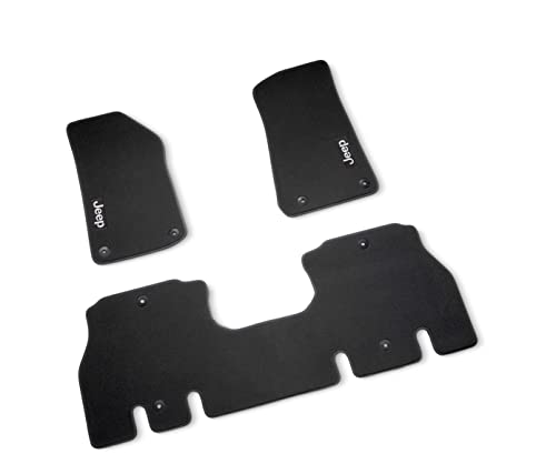 Listado de Mopas para alfombras que puedes comprar esta semana. 49 Mopar Tapetes de Alfombra de Alta Calidad en Color Negro para Jeep Wrangler JL 2018-2019