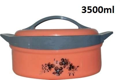 Image of Casserole Box for Food Searving Inner Steel Insulated Casserole Hot Pot Flowers Printed Chapati Box for Roti-(3.5 Liter)
