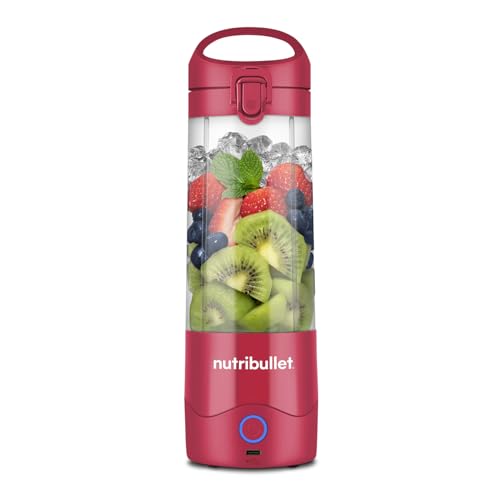 nutribullet Portable Blender in Magenta - Powerful Extractor Blade 475ml Cup To-Go Lid USB-C Charging Cable & User Guide - Delivers 15+ Blending Cycles - Healthy Shakes On The Move