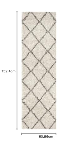 Image of Super Ultra Modern Soft Shaggy Handcrafted Anti-Skid Silk Touch Carpet, Size 2x5 Feet, Color IVORYY /BEIGEE
