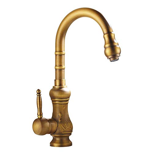 Robinet d'eau solide FANDIAO mitigeur haut de gamme à rotation 360 pour lavabo et évier de cuisine