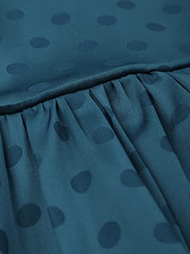 Image of Gini & Jony Girls Blue Polka dot Silk Full Sleeves Woven Top
