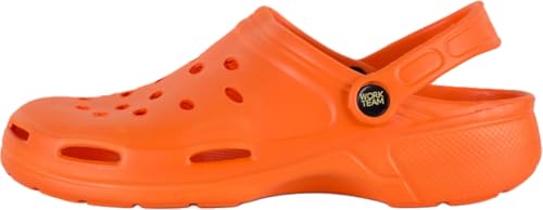 WORKTEAM Zueco Ultraligero de EVA Ergonómico y Anatómico, con Ventilación y Tira de Sujeción en Talón. Unisex Naranja 36