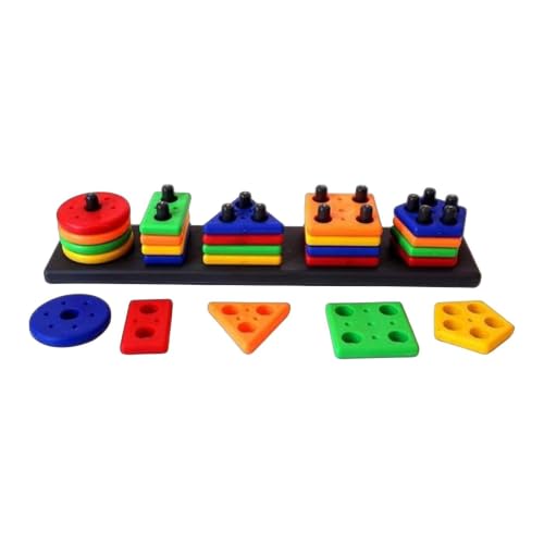 Image of 25 Pc - 5 Shape Sorting & Stacking Sorter Toys Early Educational Geometric Blocks Puzzles for 1-3 Years Old Age Kids Boys and Girls,Building Block Toy,Building Block Toy,Puzzles Toys For Kids | BHI-09