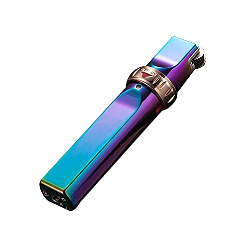 Wheel Lighter Flint Single Jet Torch Cigar Cigarette Lighter Gas Refillable Fire Starter with Gas/Flame Lock,Dazzling Color