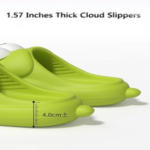 Big Eye Dog Slippers for Women and Men,Kissing Slippers,Tongue Kiss Sandals,Big Toe Shoes Funny,Non-Slip Quick Drying Soft Lightweight Shower Cloud Slides,Cartoon Package Head Eva Slides2