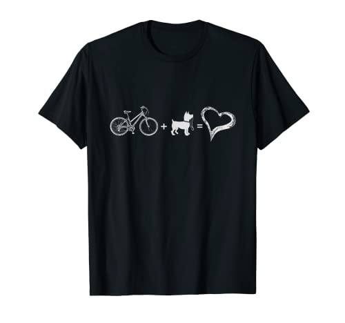 Camiseta Bike Plus Dog Equals Love For Biking and Dog Lovers Camiseta