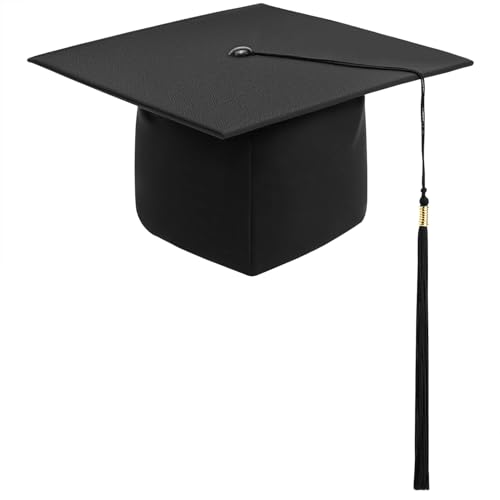 QWORK® Abschluss Hut, Bachelor Hut Unisex Doktorhut, Schwarz Verstellbarer Graduation Hat, für Abschlussfeiern