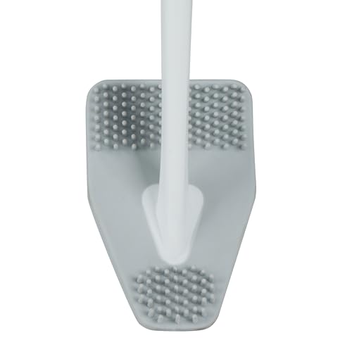 Image of Bath Bliss Toilet Brush | Contoured Design | Flat Brush | Bathroom Cleaning | Discreet Storage Base | Bathroom Cleaning | White