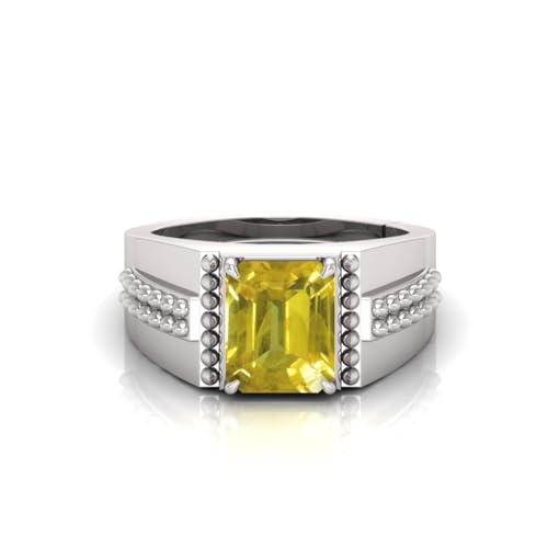 Bague saphir jaune homme femme bague astrologique réglable