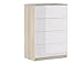 Iconico Home MIK Modern, Cassettiera 4 cassetti, Camera da letto, Cameretta ragazzi, Studio, Hobby, 80 x 44.5xh113 cm, Rovere/Bianco Lucido
