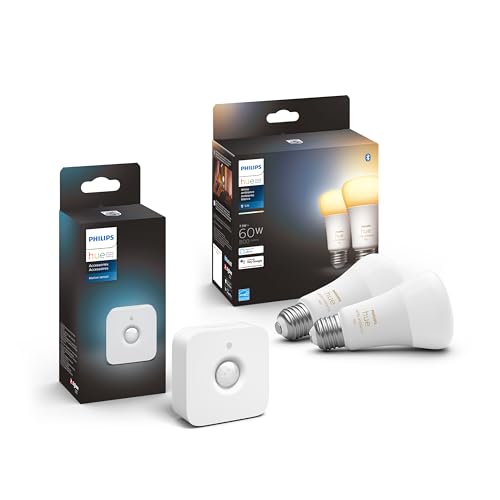 Philips Hue R389560 Motion Sensor + White Ambiance A19 Led Smart Bulb 2-Pack, Compatible With Alexa, Apple Homekit And Google Assistant cover