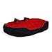 lionto Cama para perros 4 en 1 cojín para perros cesta para perros con cojín reversible (L) 110x80 cm rojo/negro