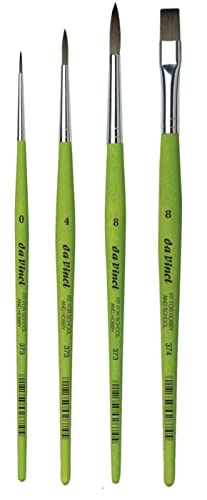 Da Vinci 373 Serie Pinsel rund Synthetik 0 4 8. Serie 374 Synthetikhaar-Flachpinsel 8. (Set 4pcs)
