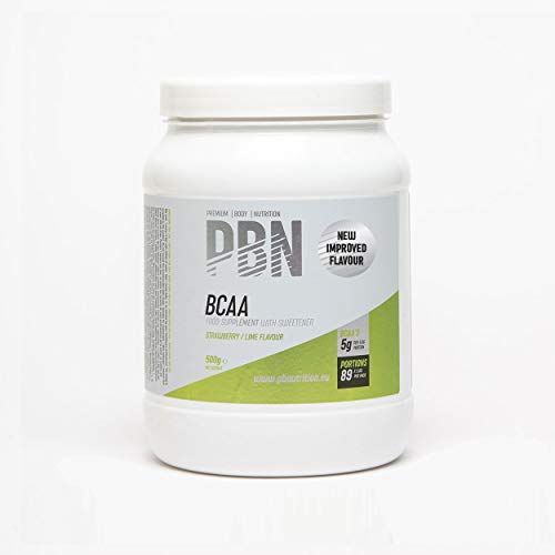 PBN Premium Body Nutrition BCAA, 500 g, sabor Fresa y Lima, sabor optimizado