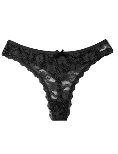Image of Murimia Sexy Seamless Thongs for Women Lace Underwear Breathable Low Rise T-Back Panties