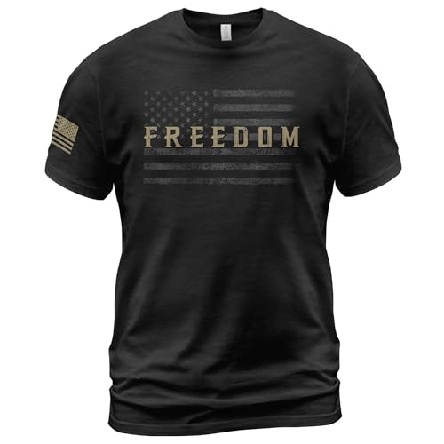 RustField Co. Freedom T Shirt American Flag Shirt Freedom Shirts for Men Patriotic Shirts for Men 4 (Black-M)