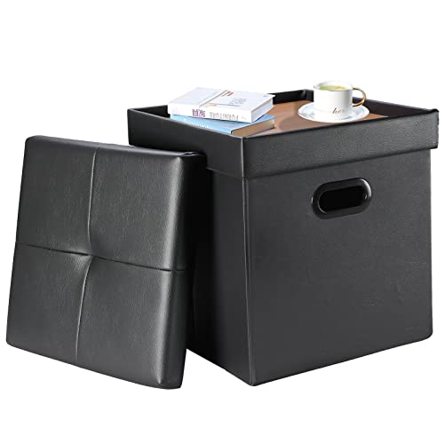 VBChome Sitzpouf Mit Stauraum - Grauer Samt, 60x38x38 Cm, Faltbar & Vielseitig