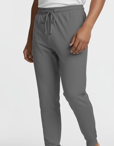 Image of Real Essentials 3 Pack: Men's Soft Lounge Sleep Joggers - Pajama Pants Drawstring & Pockets (Available in Big & Tall)