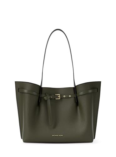 Michael Kors Women's Emilia Large Tote, Ivy/Pebbled Leather, One Size