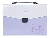Shuter Accordion Expanding File Folder,13-Pockets,A4 Size,Handle and Tabs,Buckle Closure (Purple)