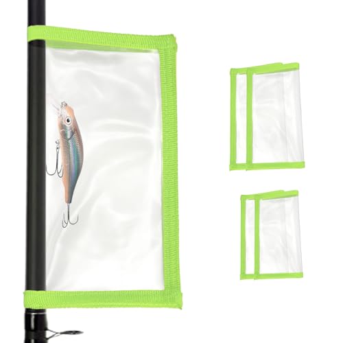 PATIKIL Fishing Lure Wrap 2 Size, 5 Pack Durable Clear PVC Lure Covers Fishing Hook Covers Bait Storage Easily See Lures Keep Fishing Safe, Green