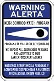 Größe: ca. 20 x 30 cm AmyyEden Bilingual Neighborhood Crime Watch Augenschild, 20,3 x 30,5 cm