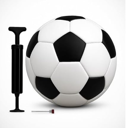 Black & White Football Size 5 with Air Pump & Needle | Black & White Football for Training, Match & Outdoor Play (Pack of 1)-image-38